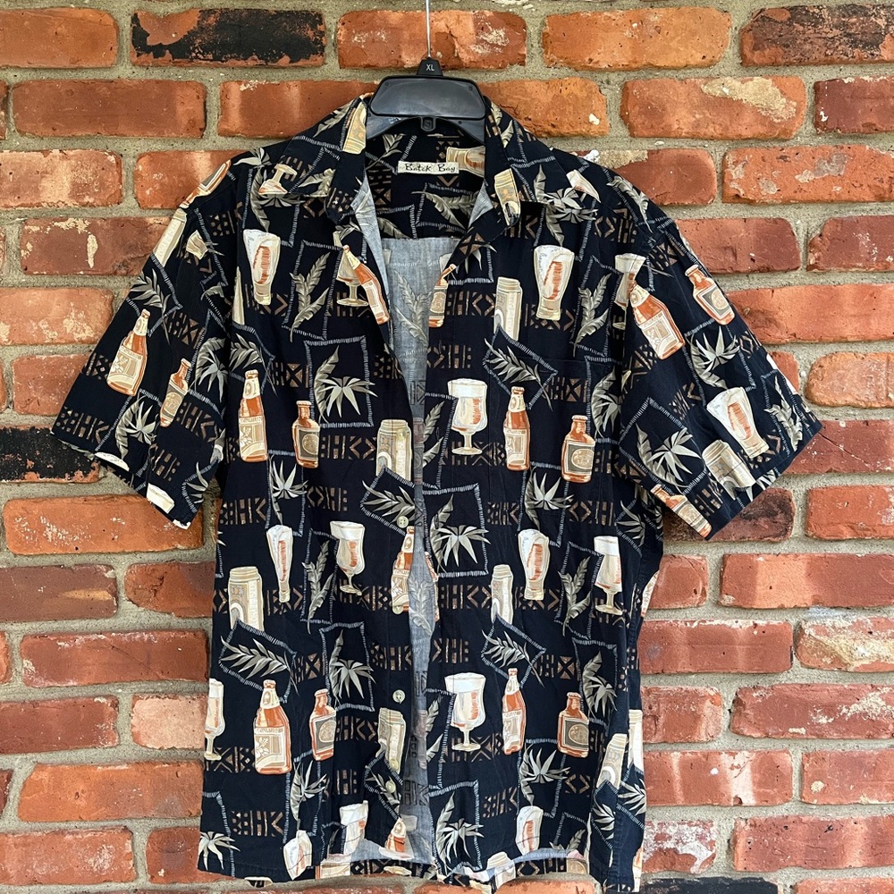 Beer Bottle and Tropical Men's Hawaiian Shirt